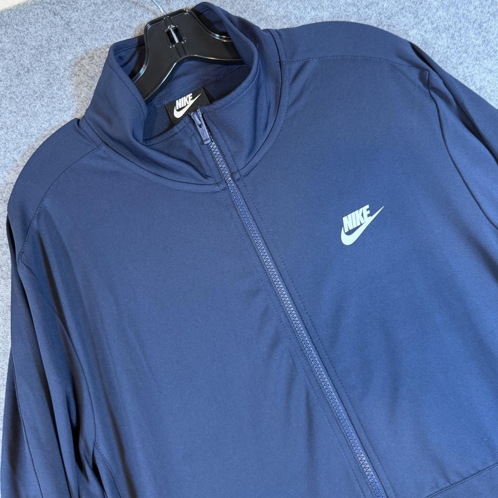 Nike Track Jacket Mens Large Blue Full Zip Knit Athletic Training BQ2014-451